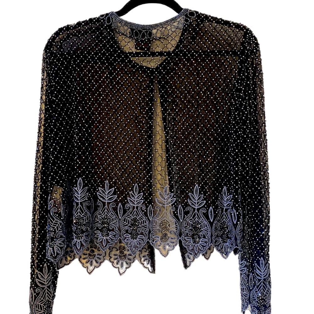 Marina by Marina Bresler. Shear beaded jacket Size small.